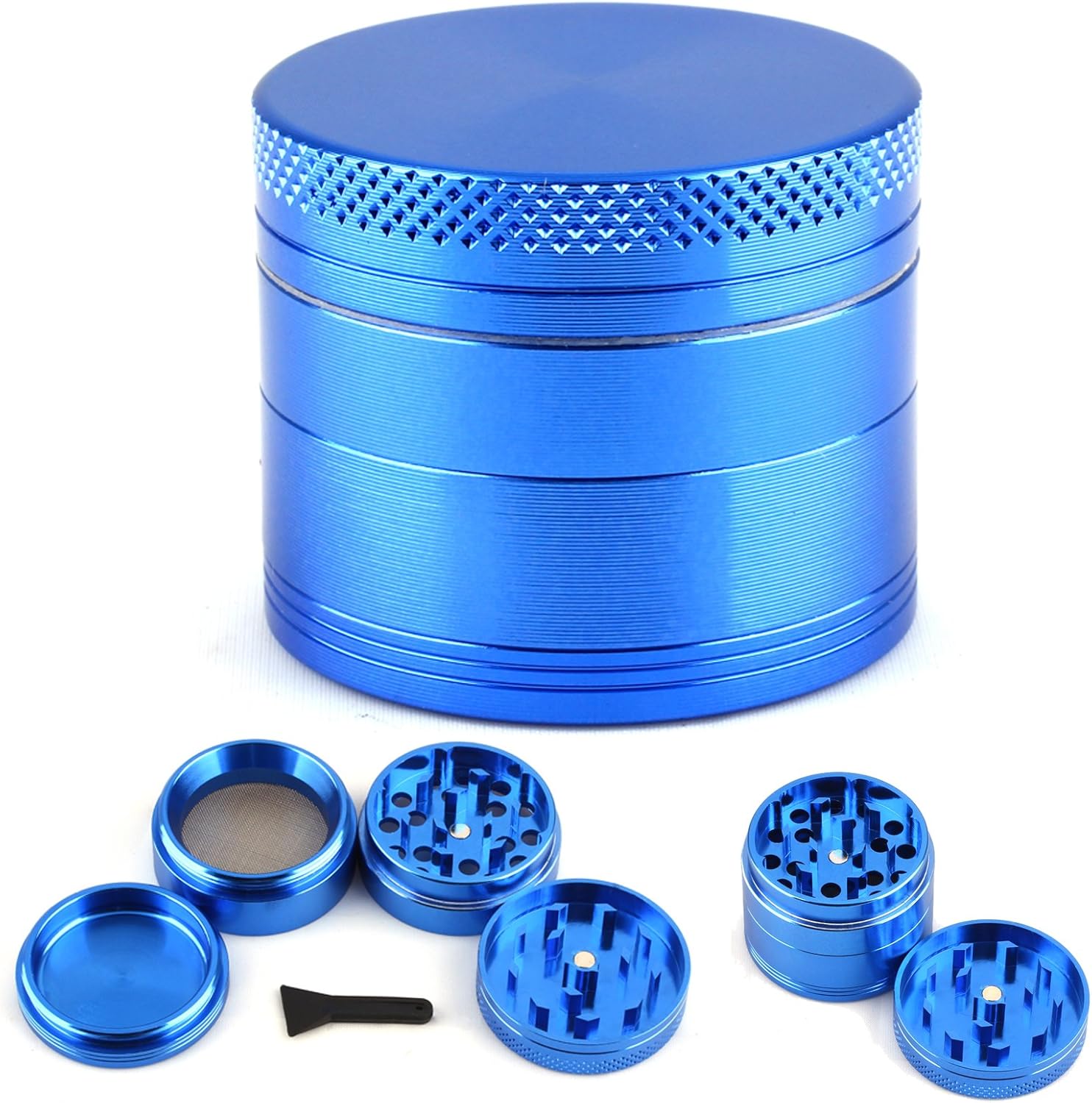 New Arrival Excllent Quality Herb Grinder Silicone Case Aluminum Teeth 63mm 4 Layers Hand Pollen Crusher