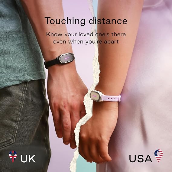 BOND TOUCH 4 Bracelet - Long-Distance Relationship Touch Bracelet for Couples, Friends and Families to Feel Connected (2 Units)