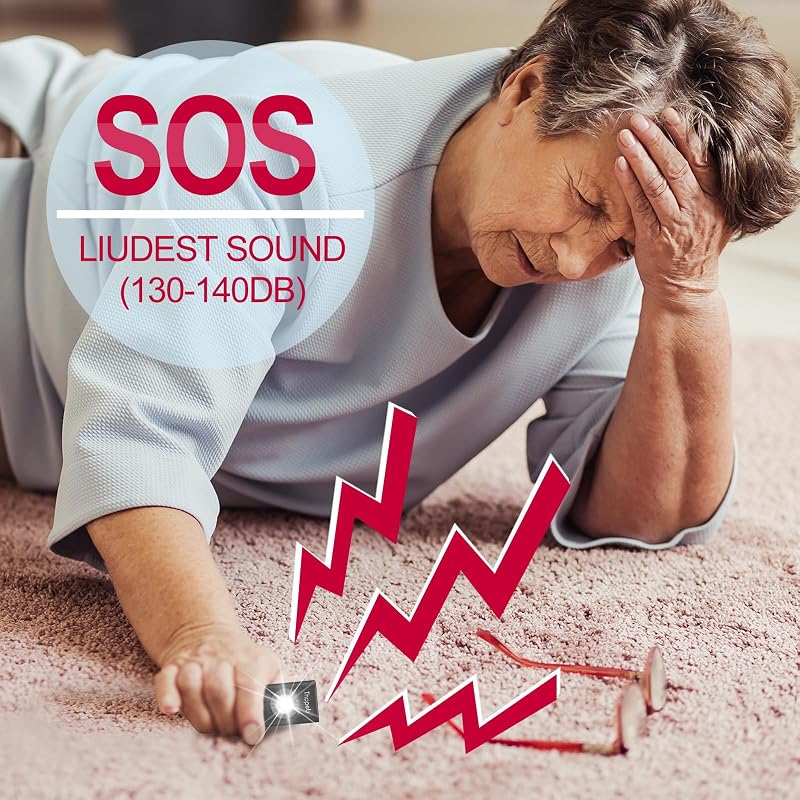 Thopeb Önvédelmi Kulcstartó - 130 dB Újratölthető Személyi Riasztó Szirénával és SOS LED Villogóval - Biztonsági Segélyhívó Nőknek, Idősekne