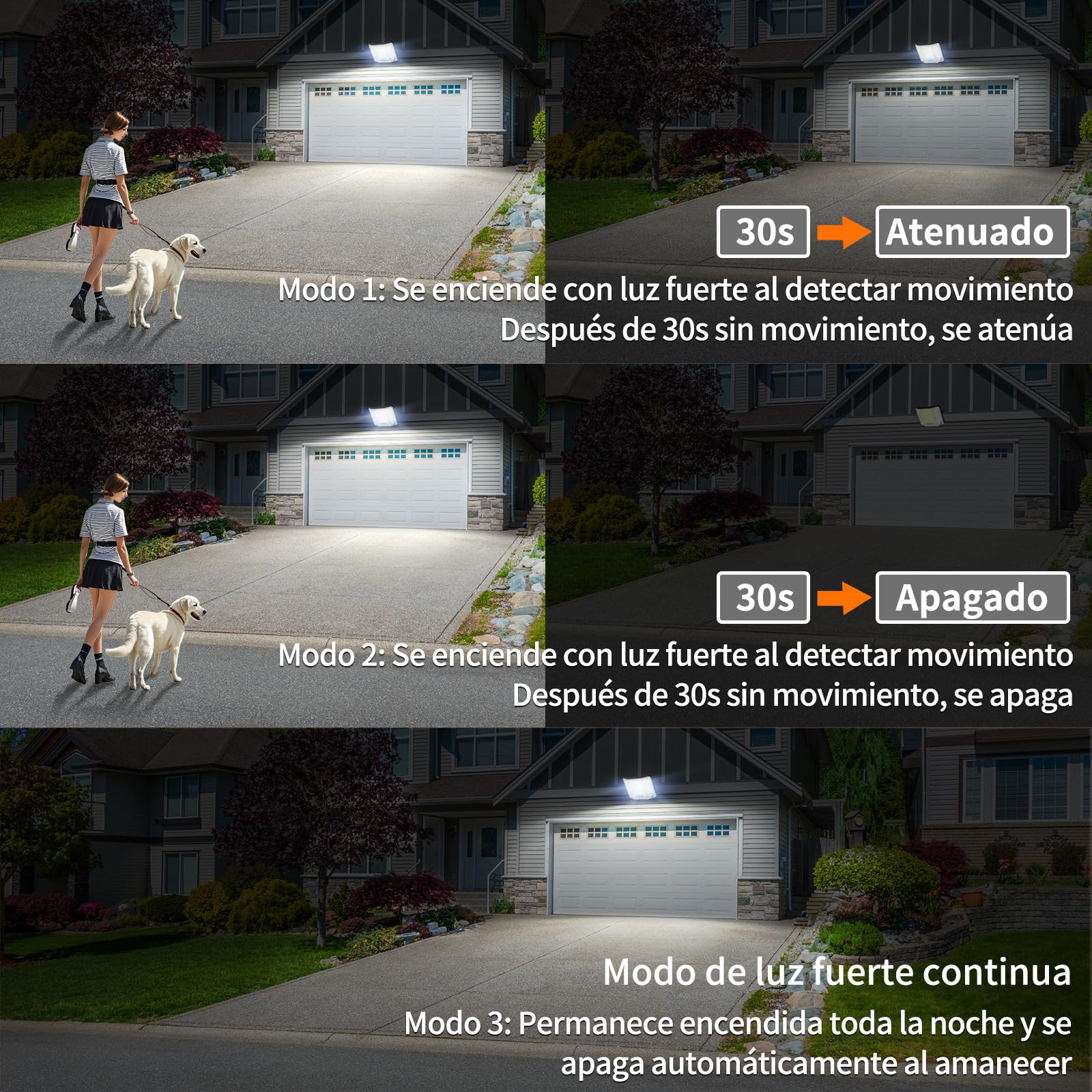 intelamp Luz Solar Exterior Impermeable 2026, Foco Solar 230LED con Batería 20000mAh, 4000LM 6500K Alta Luminosidad, Iluminación para Jardín, Patio, Pasillo y Exteriores