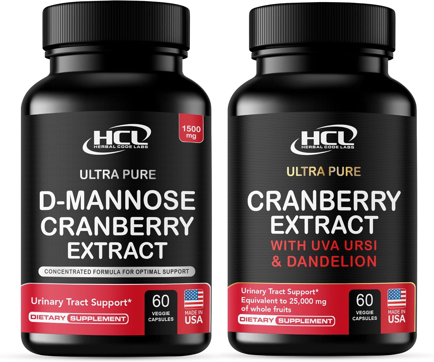 D-Mannose with Cranberry Extract & Super Strength Whole Fruit Concentrate – Dual Action Urinary Tract & Kidney Support – Natural UTI Cleanse