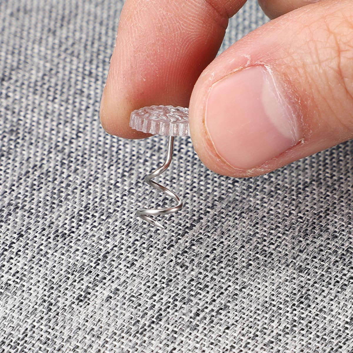 100pcs Stainless Steel Spiral Upholstery Pins Tacks for Sofa Slipcovers Bed Skirts Furniture Fasteners Spiral Twist Pins for Home Bedding Accessories