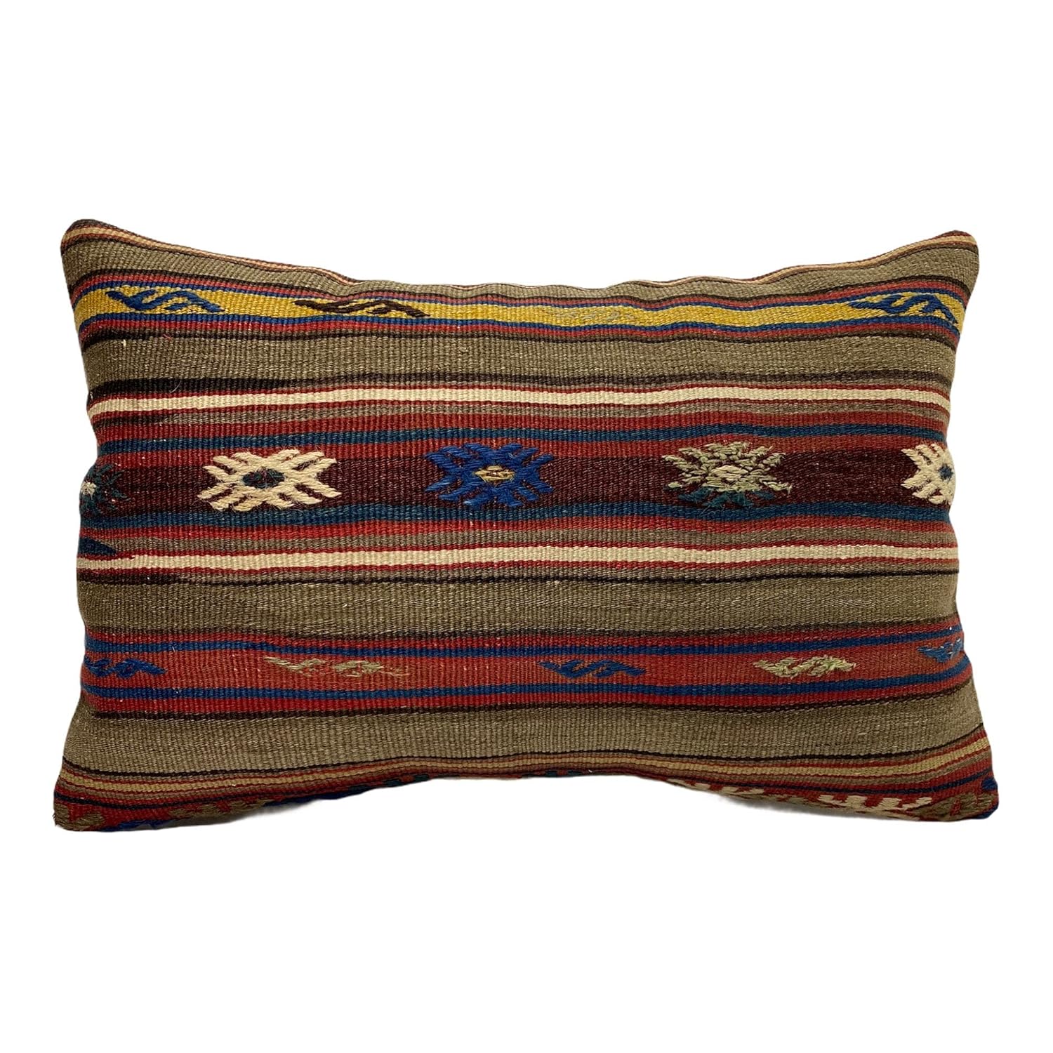 Kilim Lumbar Pillow 16x24, Unique Home Decor, Vintage Kilim