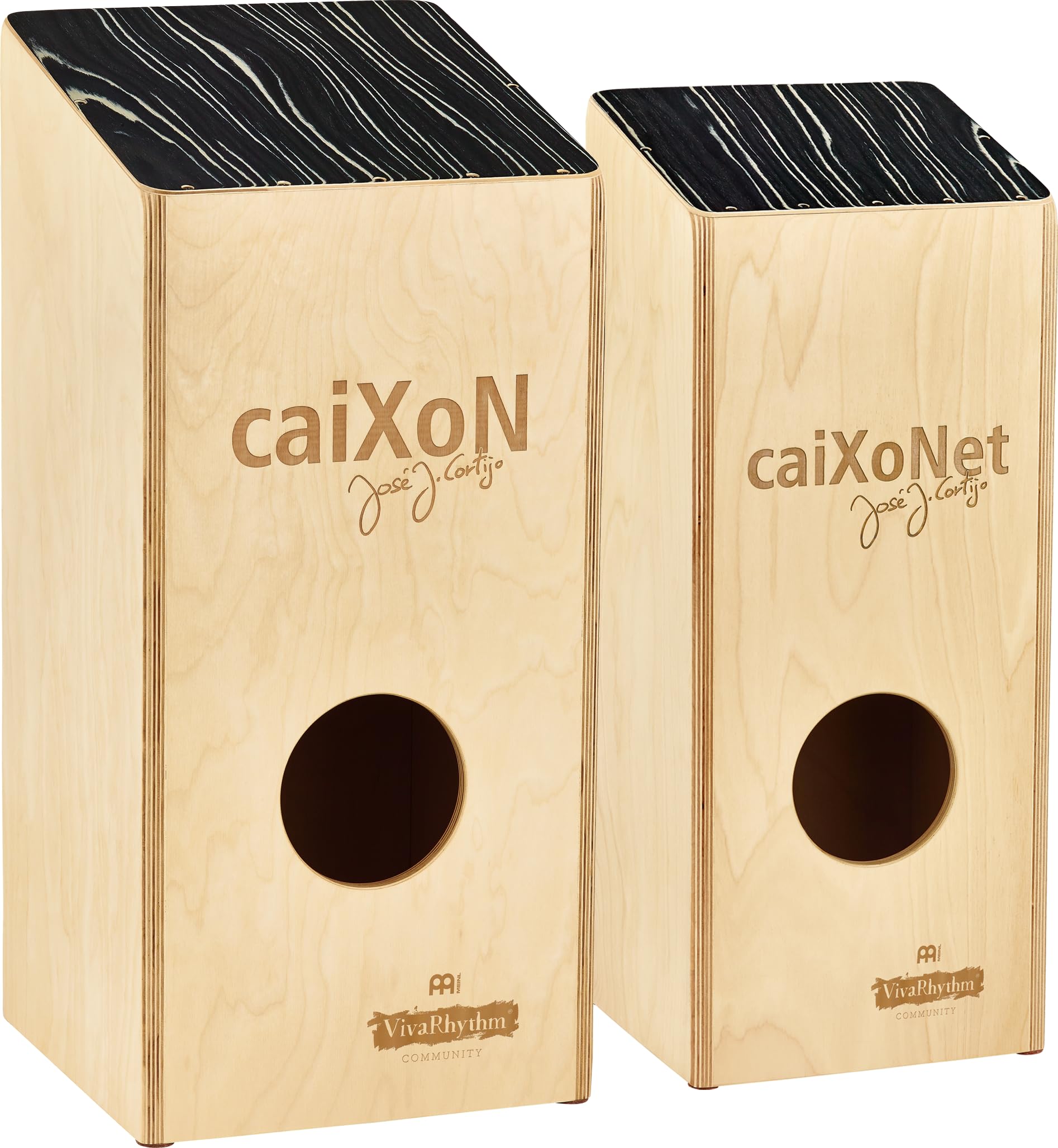 Meinl Percussion Caixon Caixonet Set - Drum Box Oversize con Suono Rullante - Set Strumento - Superficie di Suono in Striped Onyx (VR-CAIX/CAIXN)
