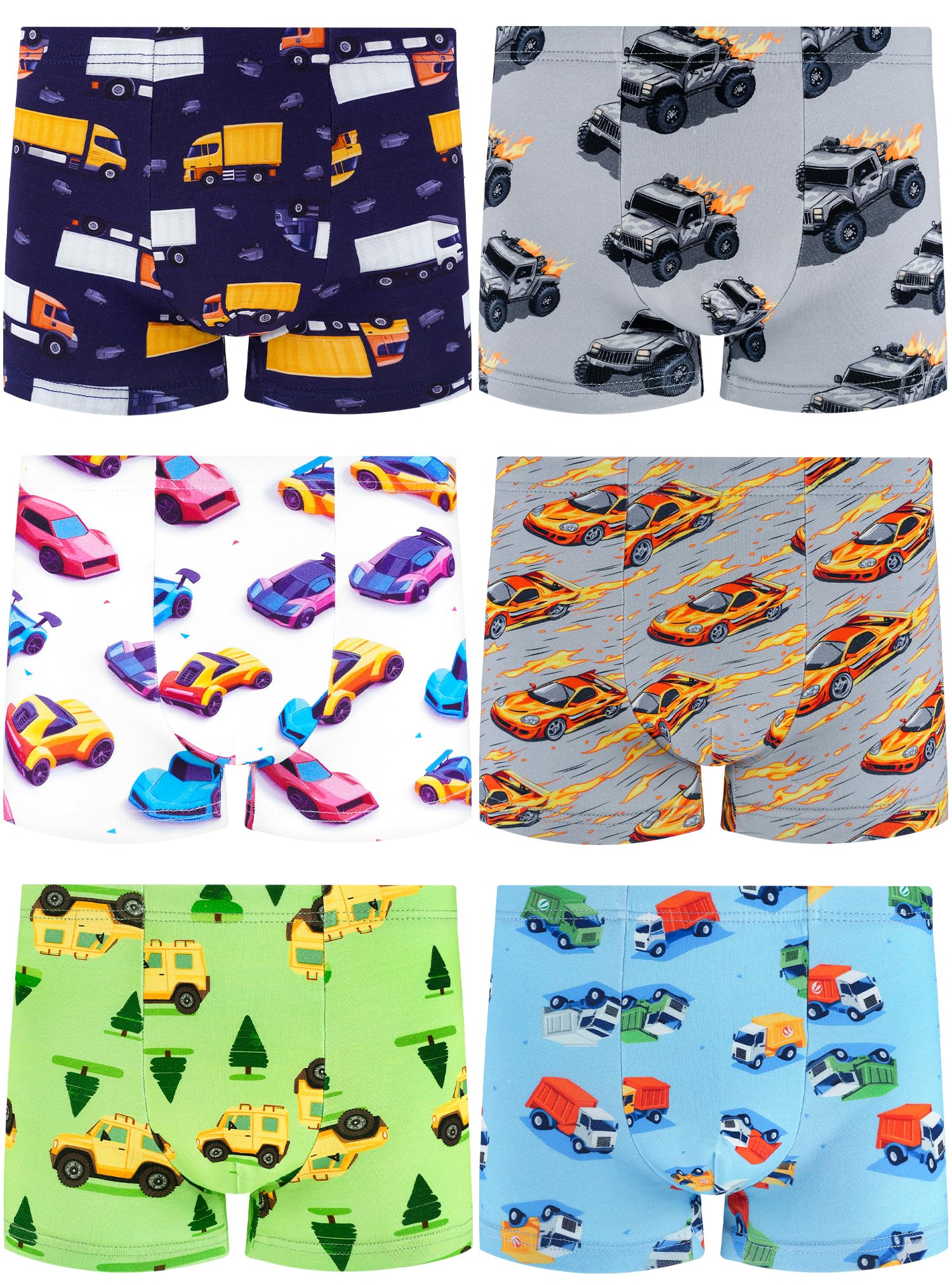 Boys Underwear Soft Cotton Tagless Panties for Toddlers Little Kids Comfort Breathable Boxer Briefs 6-Pack