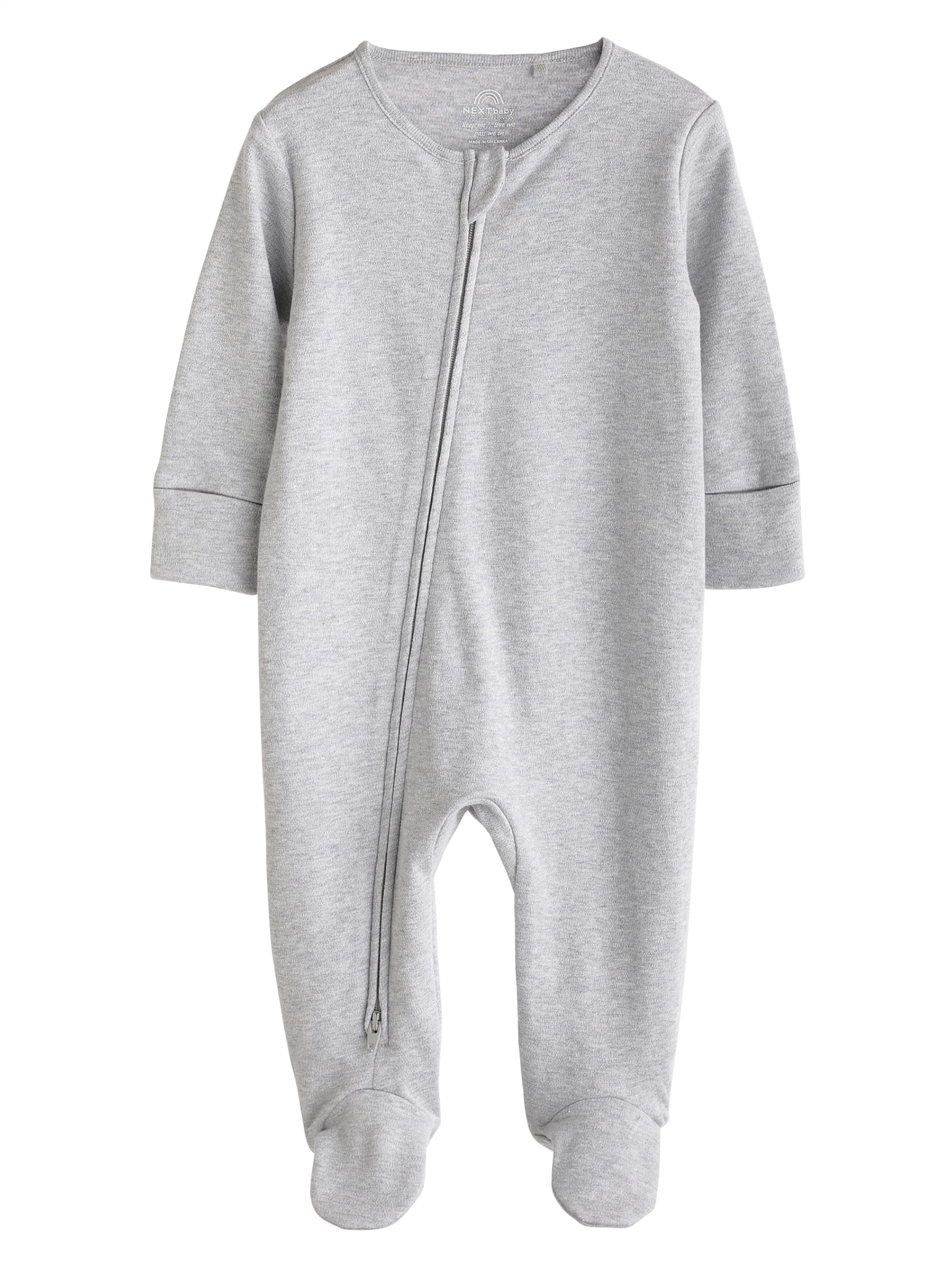 NEXT Unisex Bambino Confezione da 3 tutine basic per neonati in 100% cotone con zip