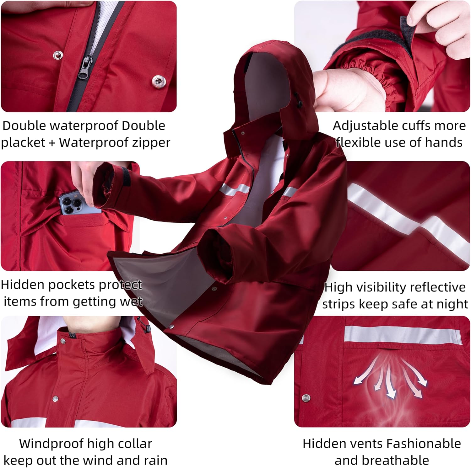 Coralrain Rain Suit Safety Waterproof Rain Jacket and Trouser Suit Raincoat With Hood lining For Men Women Adults Breathable - Image 3