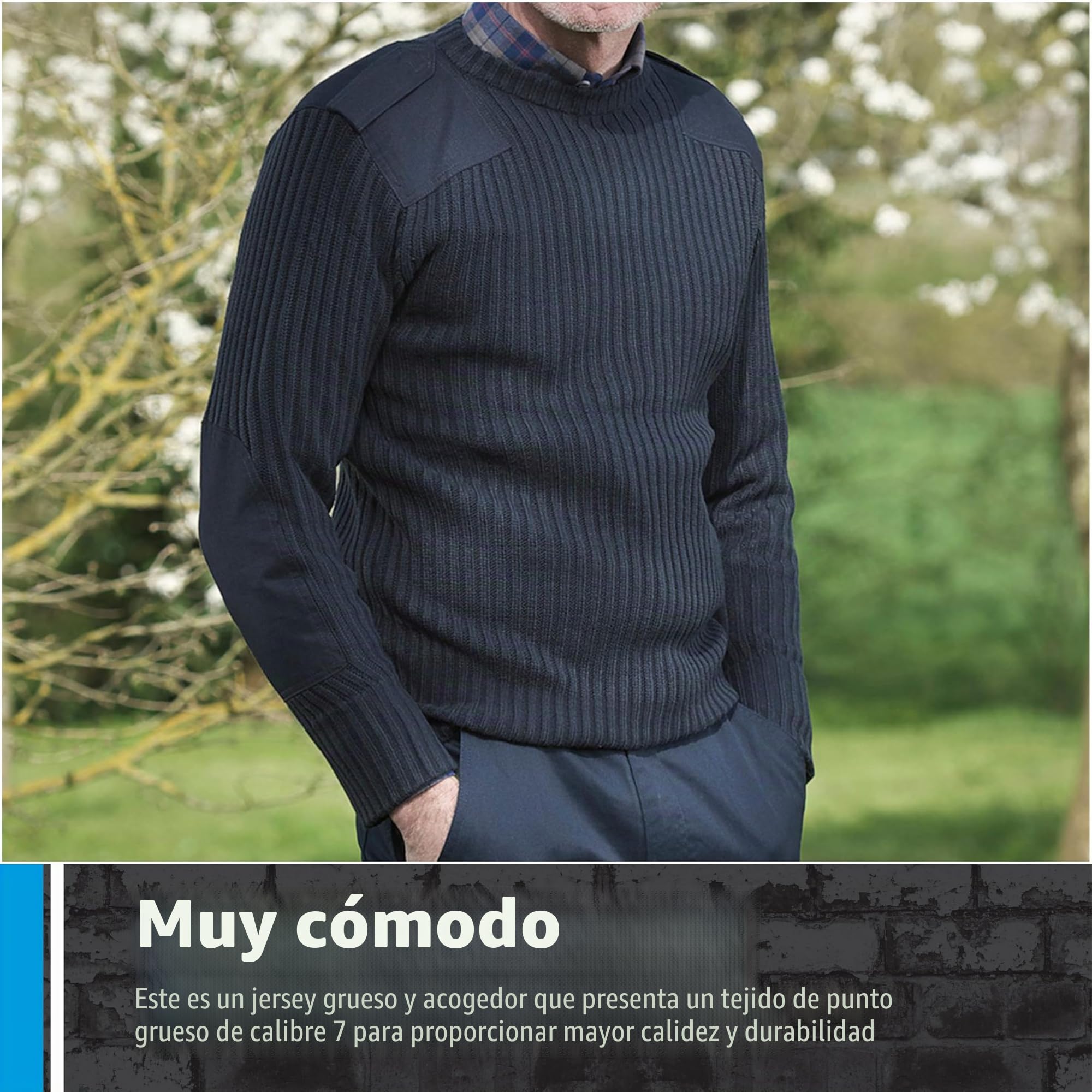 Jersey de combate con cuello redondo Fort 120, negro, talla pequeña