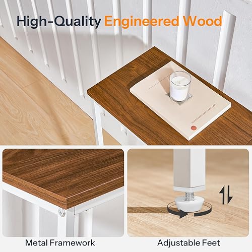 Miniatura 65 de HOOBRO Mesa consola estrecha, mesa de entrada pequeña de 29.5 pulgadas, mesa de exhibición lateral de sofá delgada, para pasillo, dormitorio, sala