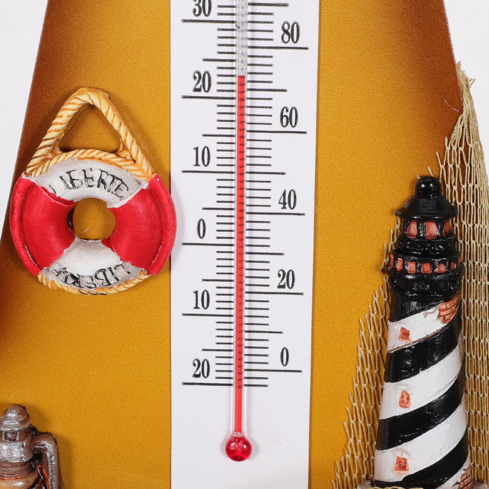 BESTonZON Termometro Nautico da Tavolo in Stile Ancora Retrò, Decorazione Marina per Interno ed Esterno, Misuratore di Temperatura Compatto per Casa, Ufficio e Giardino