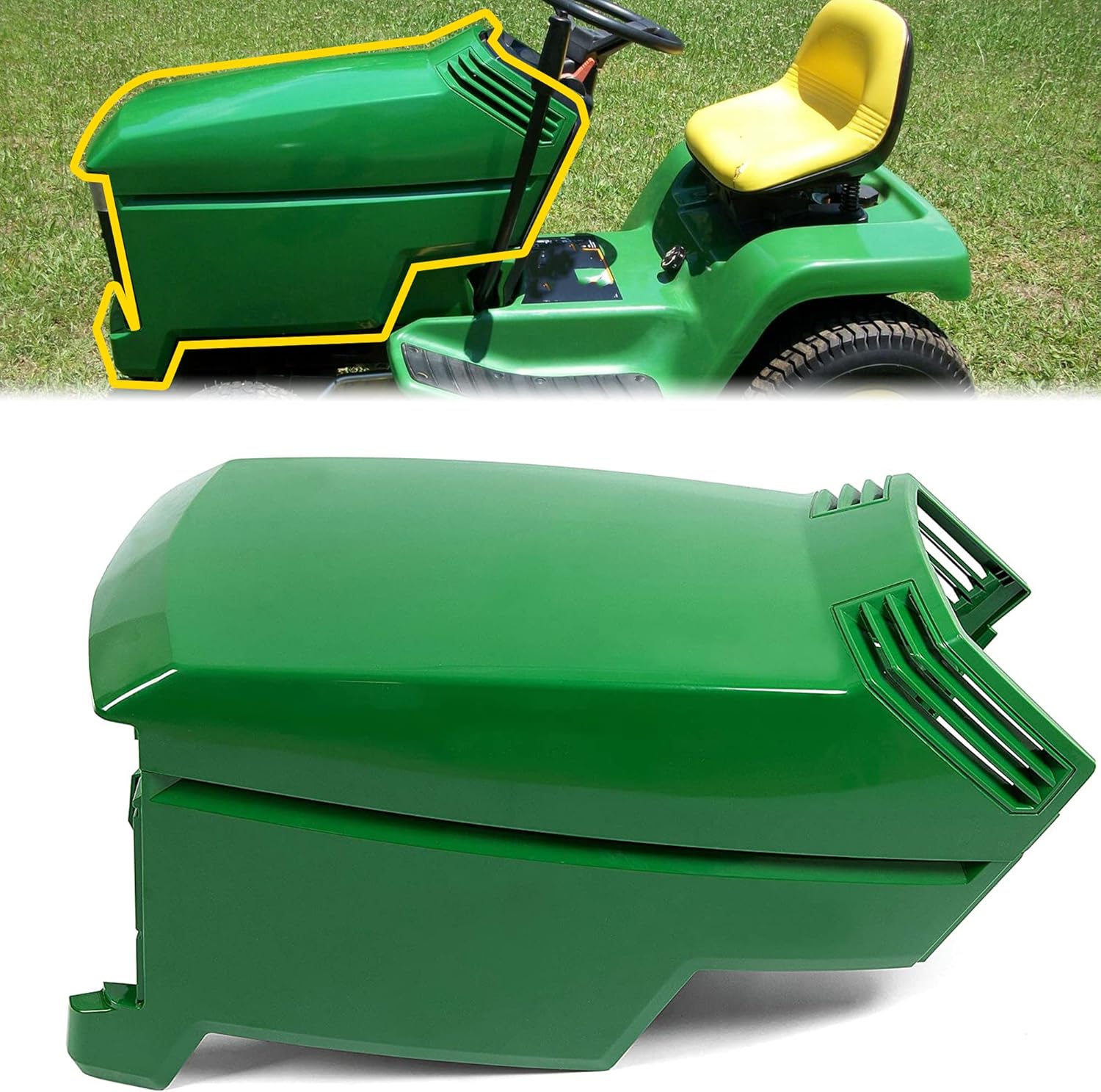 ECOTRIC Upper Lower Hood Kit Compatible with John Deere LX178 LX188 LX172 LX173 LX176 LX186 GT242 GT262 GT275 Replace for Part Number AM132526 AM117724