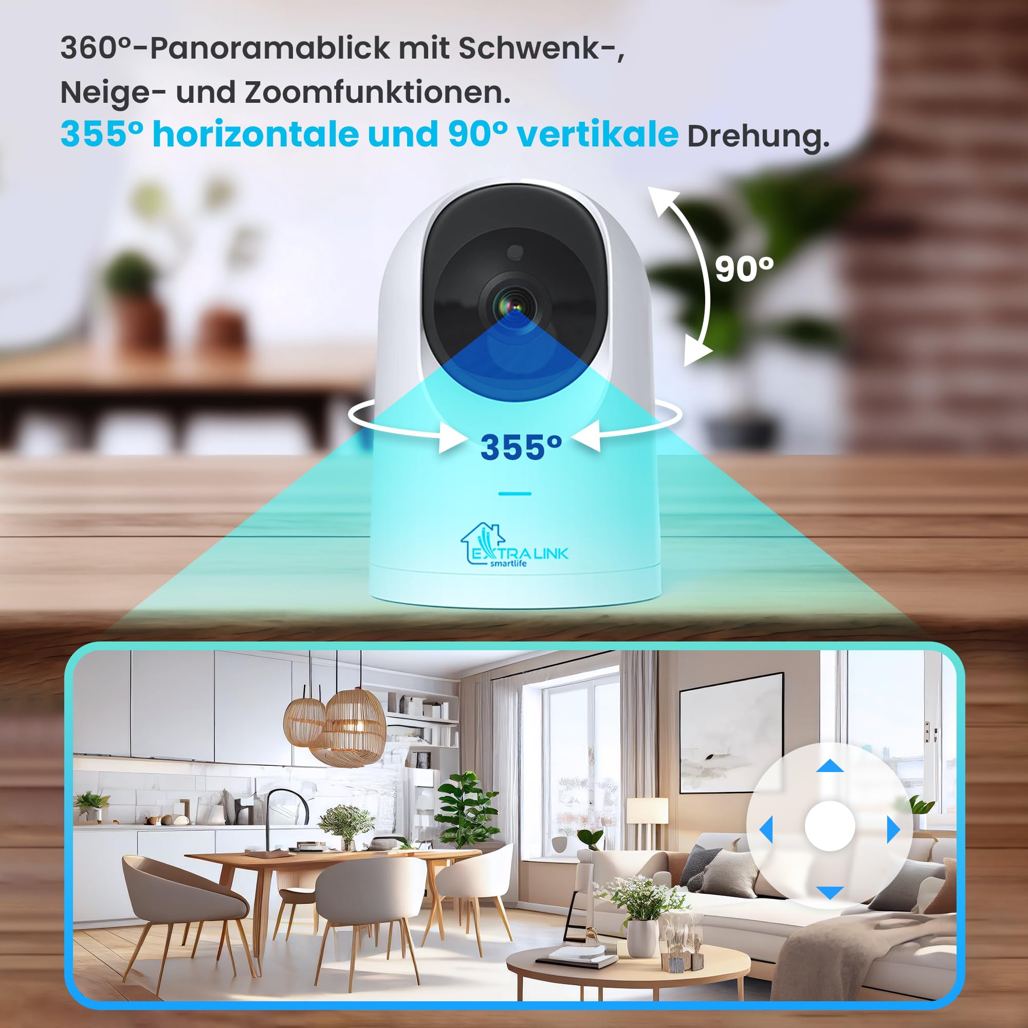 Wewnętrzna kamera bezpieczeństwa PTZ, Kamera WiFi, 2.5K, 4MP, Niania elektryczna, dwukierunkowa rozmowa, Kamera IP, wykrywanie płaczu dziecka, ruchu i śledzenie, 10M zakres noktowizyjny, Nagrywanie