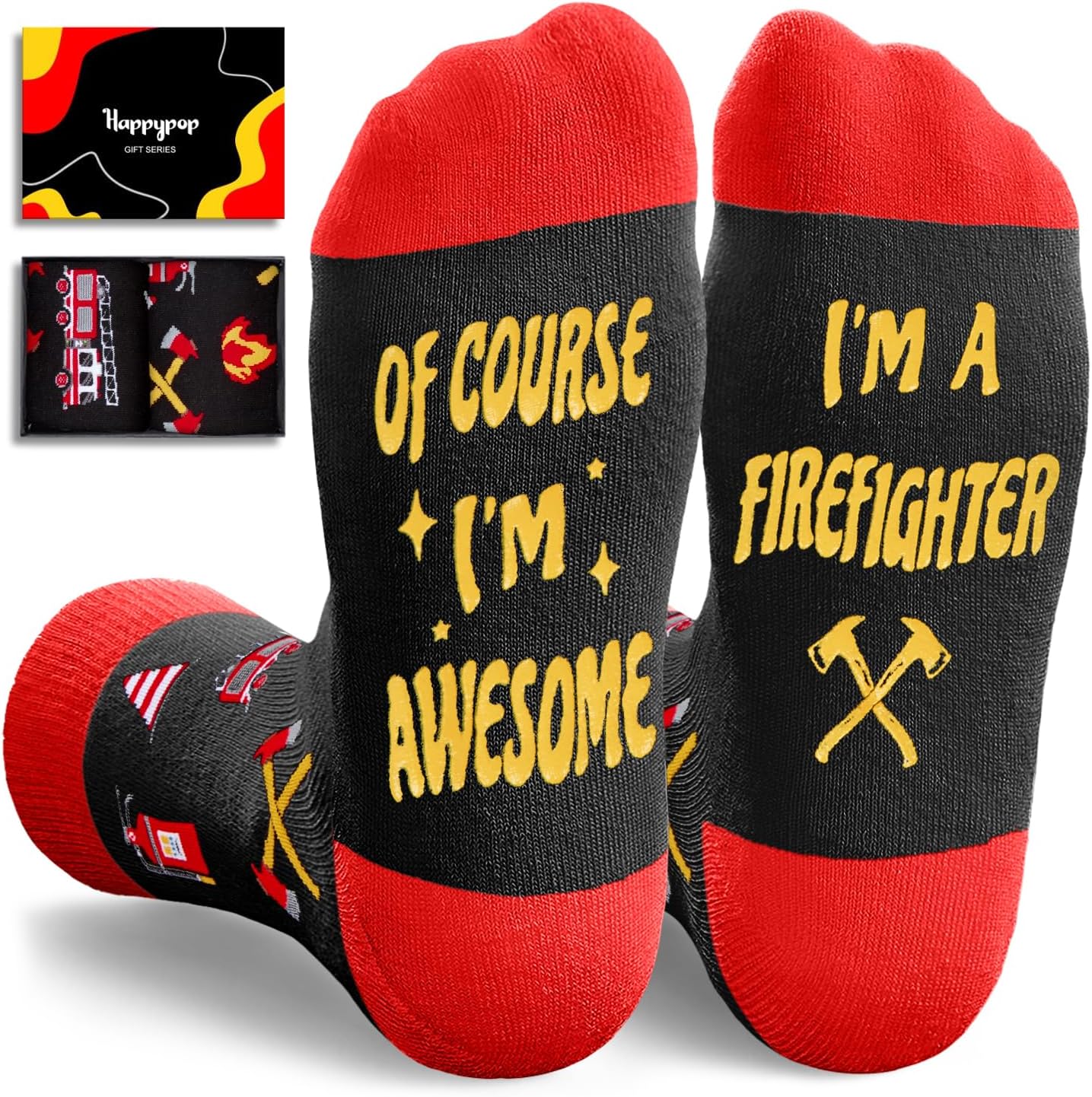 HAPPYPOP Funny Gifts for Men Women - Chef Cop Bus Truck Driver Coach Police Officer Socks