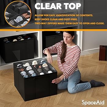 Amazon.com: SpaceAid Shoe Organizer for Closet, 2 Pack Foldable