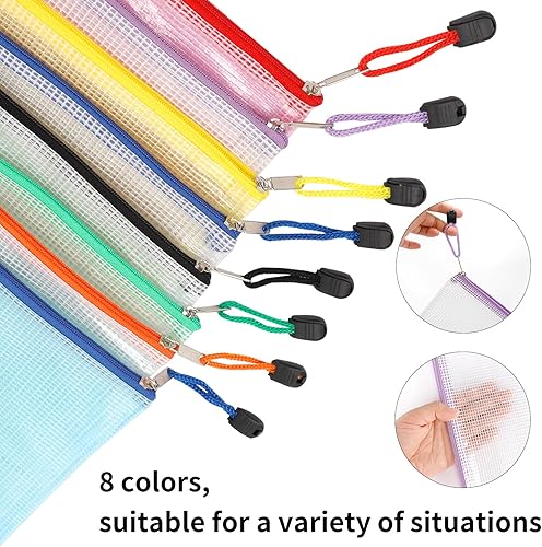 Miniatura 3 de EOOUT 16 bolsas de malla con cremallera bolsas con cremallera para organizar bolsas impermeables con cremallera tamaño carta tamaño A4 para