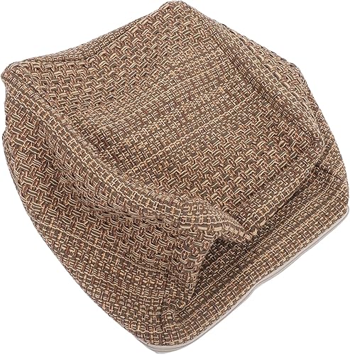 Miniatura 5 de STOBAZA Reposapiés de algodón para yoga, cojín para sentarse en casa de campo, acogedor cojín japonés jacinto cuadrado puf reposapiés Caqui,Azul