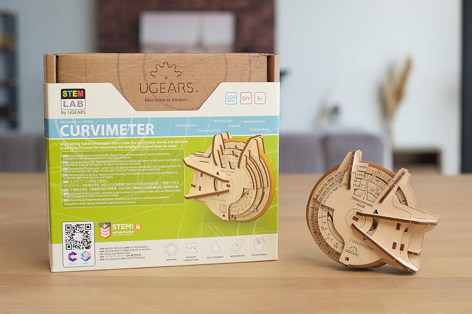 UGEARS STEM Lab Math Series - Unique Educational and Engineering 3D Puzzles with App (Curvimeter)