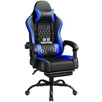 Yaheetech Sedia da Gaming Ergonomica con Cuscino Massaggio Lombare
