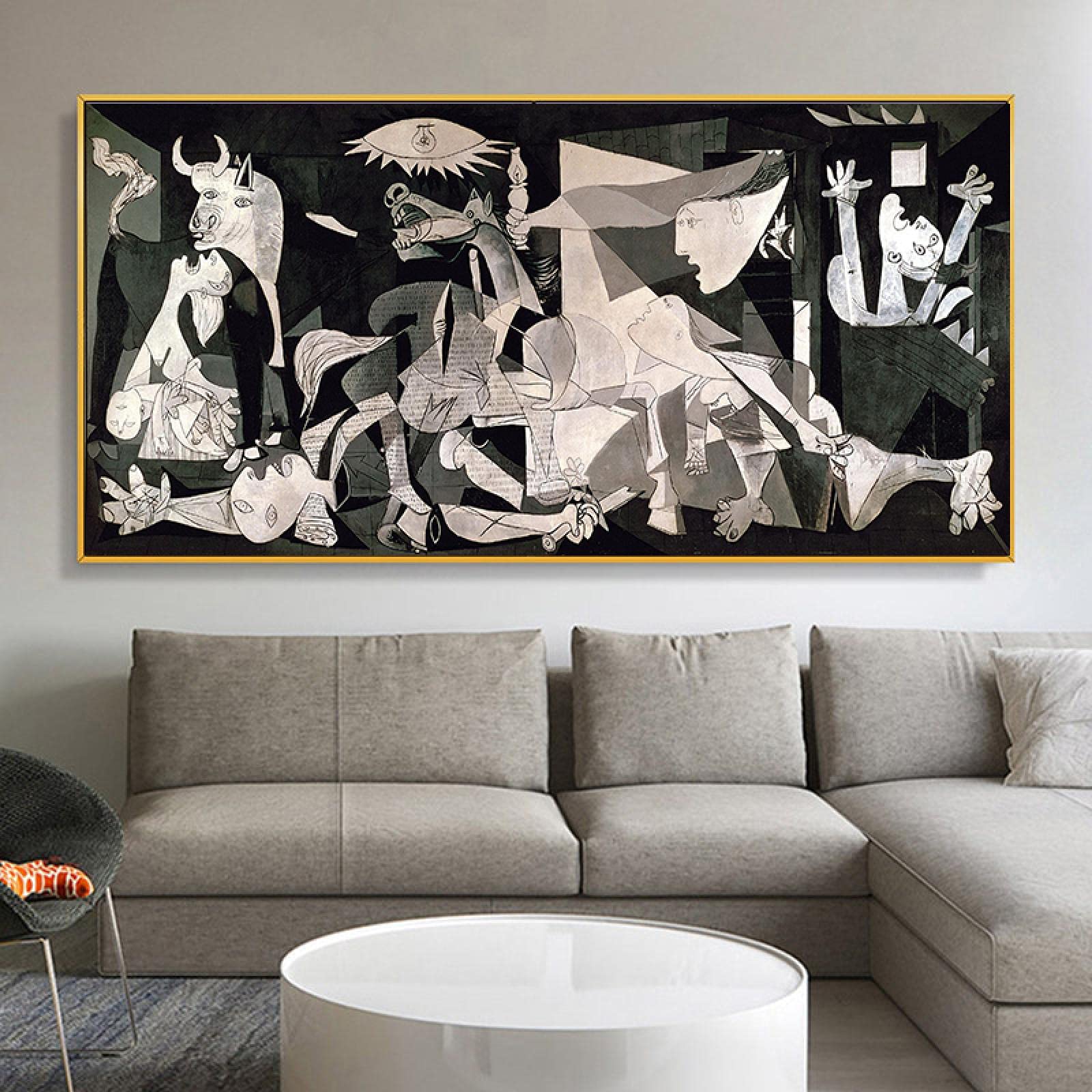 ピカソ　ゲルニカ　ウォールアート 白黒キャンバス 壁掛け Amazon.co.jp: ピカソによるゲルニカキャンバス絵画-壁アートポスター