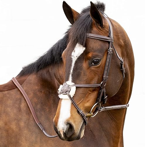 Miniatura 3 de Equinavia Valkyrie - Figura acolchada cosida de lujo 8 bridas con riendas, color marrón chocolate, caballo