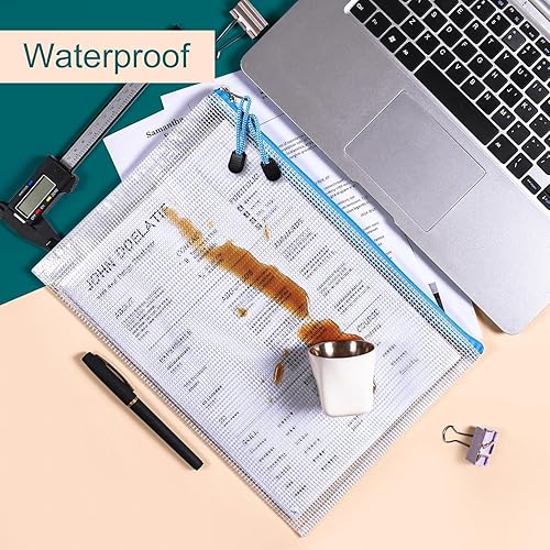 Miniatura 5 de ZYBERIX - 24 bolsas duraderas para organizador de documentos para suministros de oficina, bolsas de plástico impermeables con cremallera para