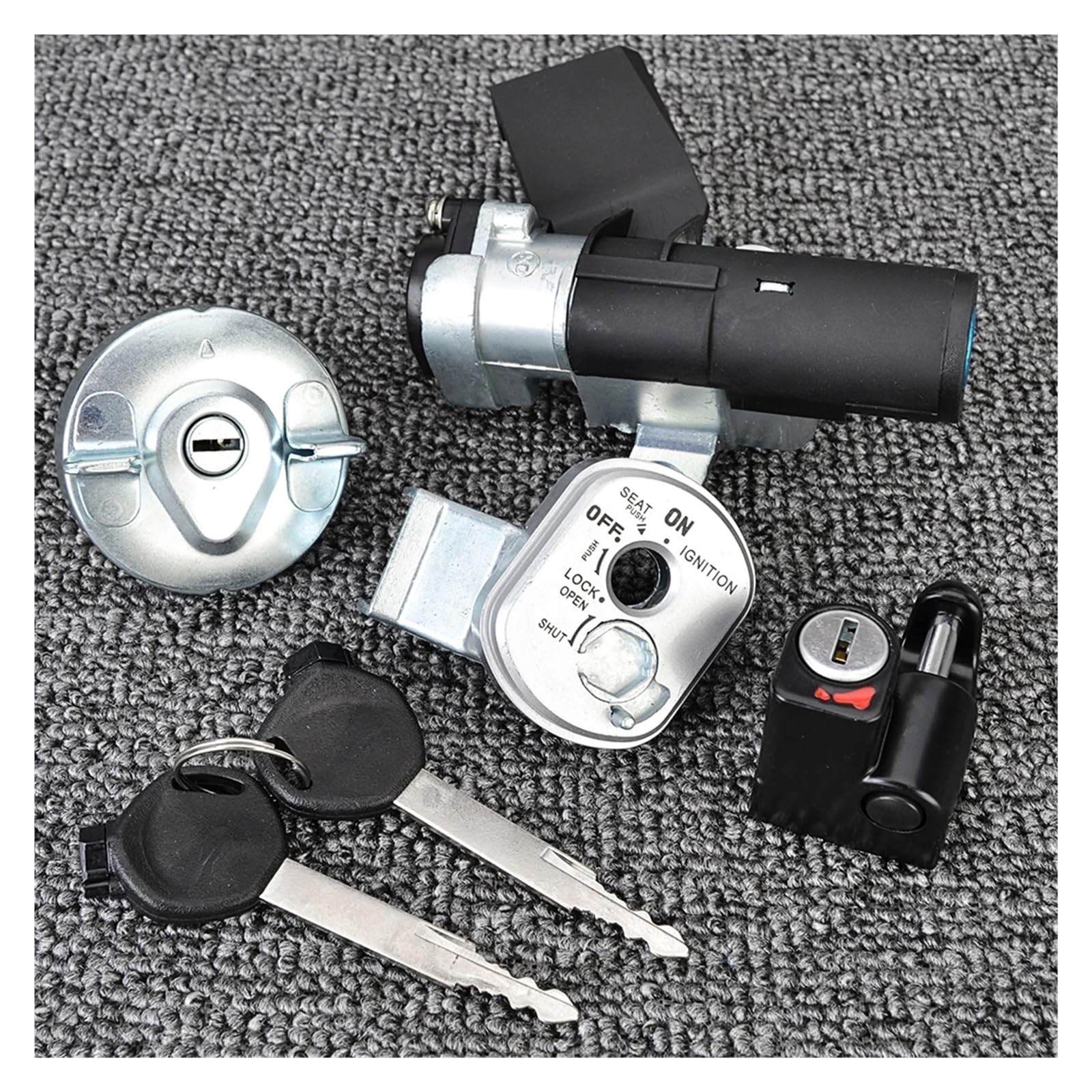 Llave Encendido Motocicleta para NPS50 para Ruckus 50 2006-2017 NPS 50 para Ruckus 2003-2005 Juego De Cerradura De Tapa De Combustible Y Llave De Encendido