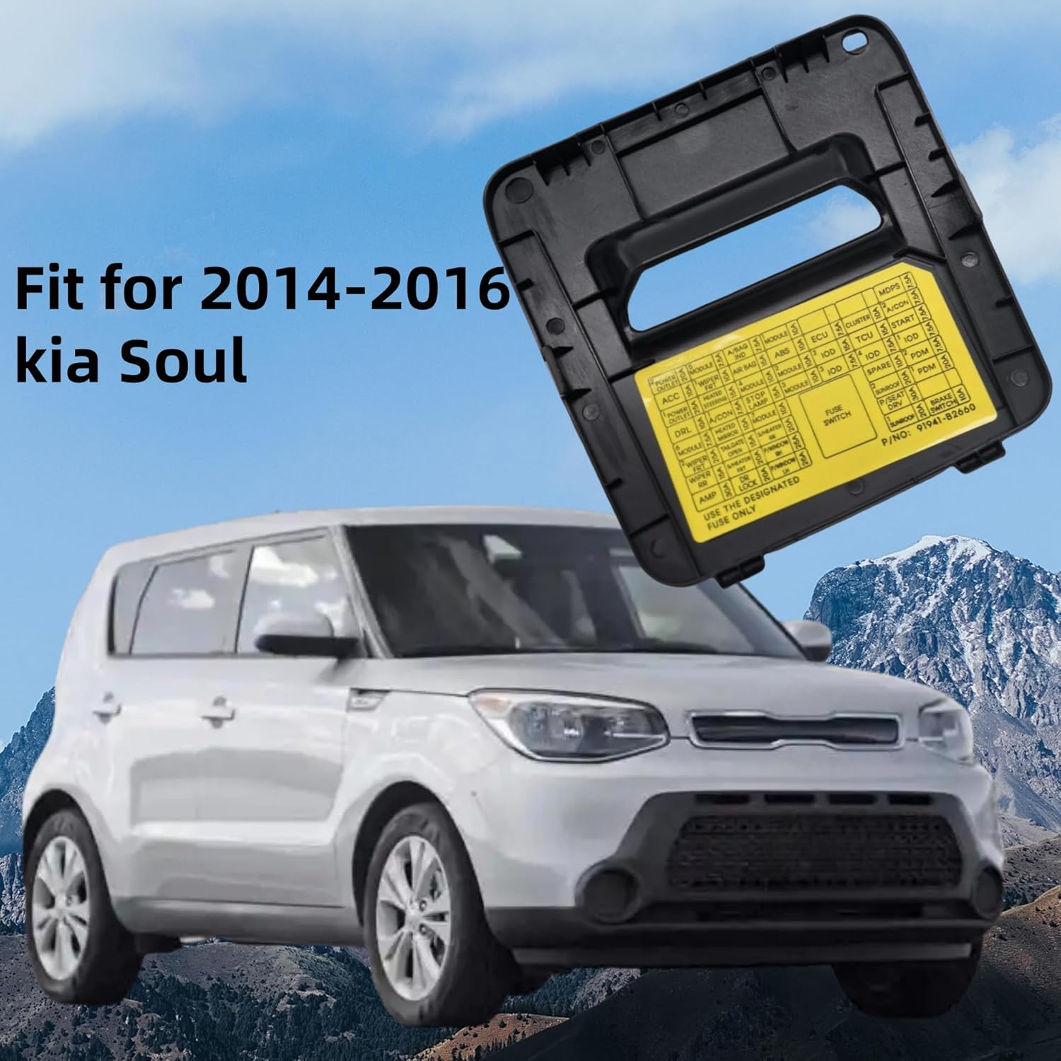 Interior Instrument Panel Dash Fuse Box Cover Fit for 2014-2016 Kia Soul OEM:84753-B2100EQ
