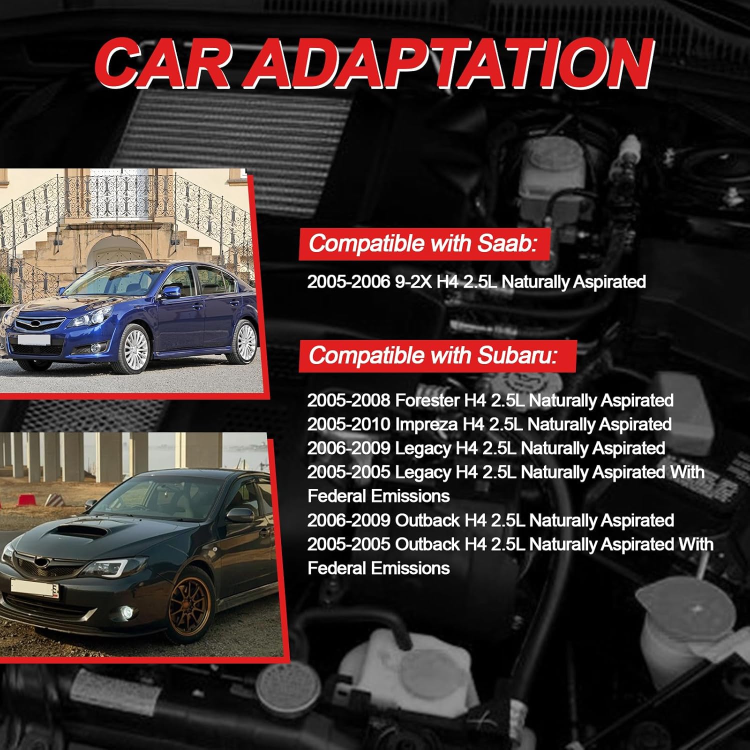 Ignition Coils UF538 UF566 & 4 PCS Iridium Spark Plugs with Wire Set Compatible with Subaru Outback Forester Impreza Legacy Saab 9-2X - H4 2.5L