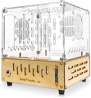 Mini ITX PC Case - Premium Clear Arcylic and Wood PC Case - Unique Small Gaming PC Case - Mini-ITX Computer Case with Excellent Airflow