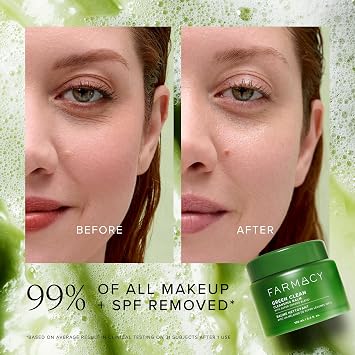 Farmacy Deep Double Cleanse Skincare Gift Set - Green Clean Makeup Remover Cleansing Balm & Whipped Foaming Face Wash for Oily Skin - Melts Away Makeup & Helps Promote Healthy Skin