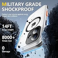 Vista 3 de Red2Fire Funda impermeable para iPhone 16, protector de pantalla integrado y protector de cámara, compatible con MagSafe, cuerpo completo a prueba