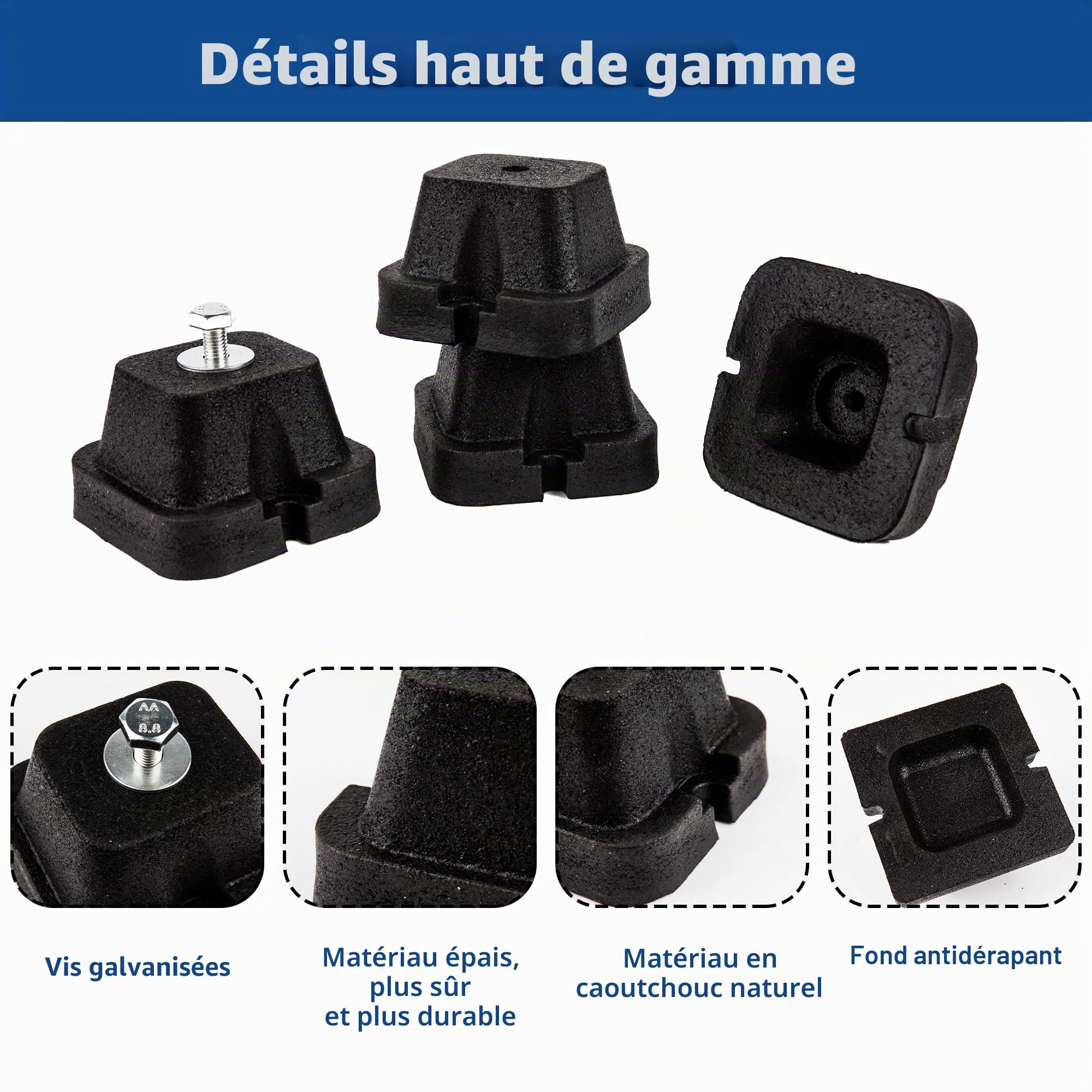 Lot de 4 rondelles en caoutchouc pour climatiseur extérieur Mini Split, pompes à chaleur, compresseurs d'air, condensateurs et générateurs d'une puissance de 9000 à 36000 BTU