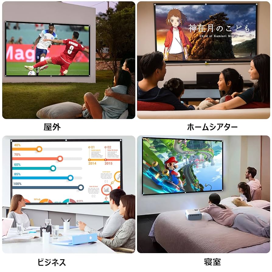 FUDONI 1080P フルHD プロジェクター 100インチスクリーン付き Amazon | FUDONI プロジェクター スクリーン 100インチ