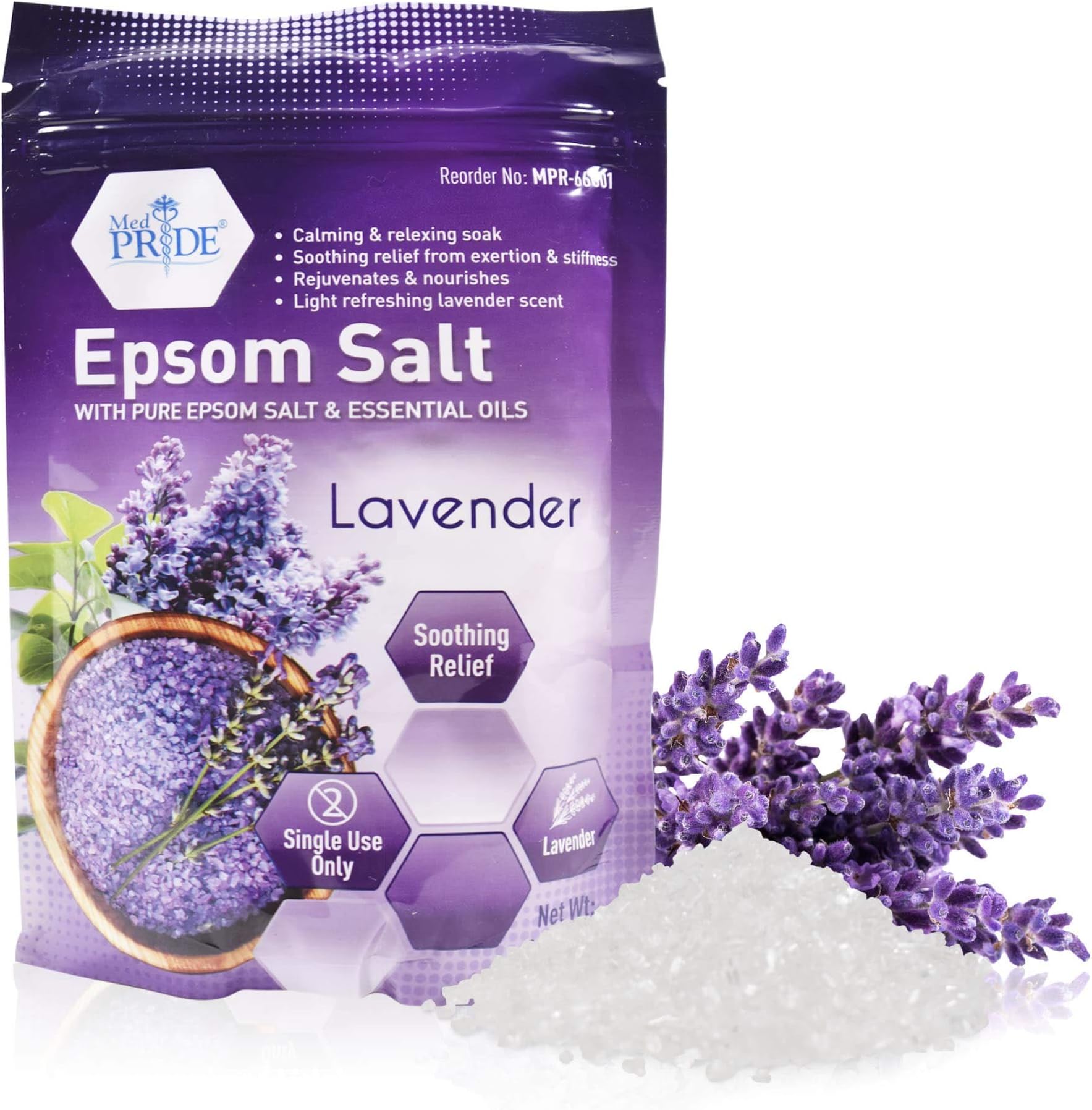 MED PRIDE Epsom Salt Foot Soak for Pain Relief, Bath Soak for Sore Muscles with Spearmint and Menthol Essential Oils, Soaking Salts, 19.2oz