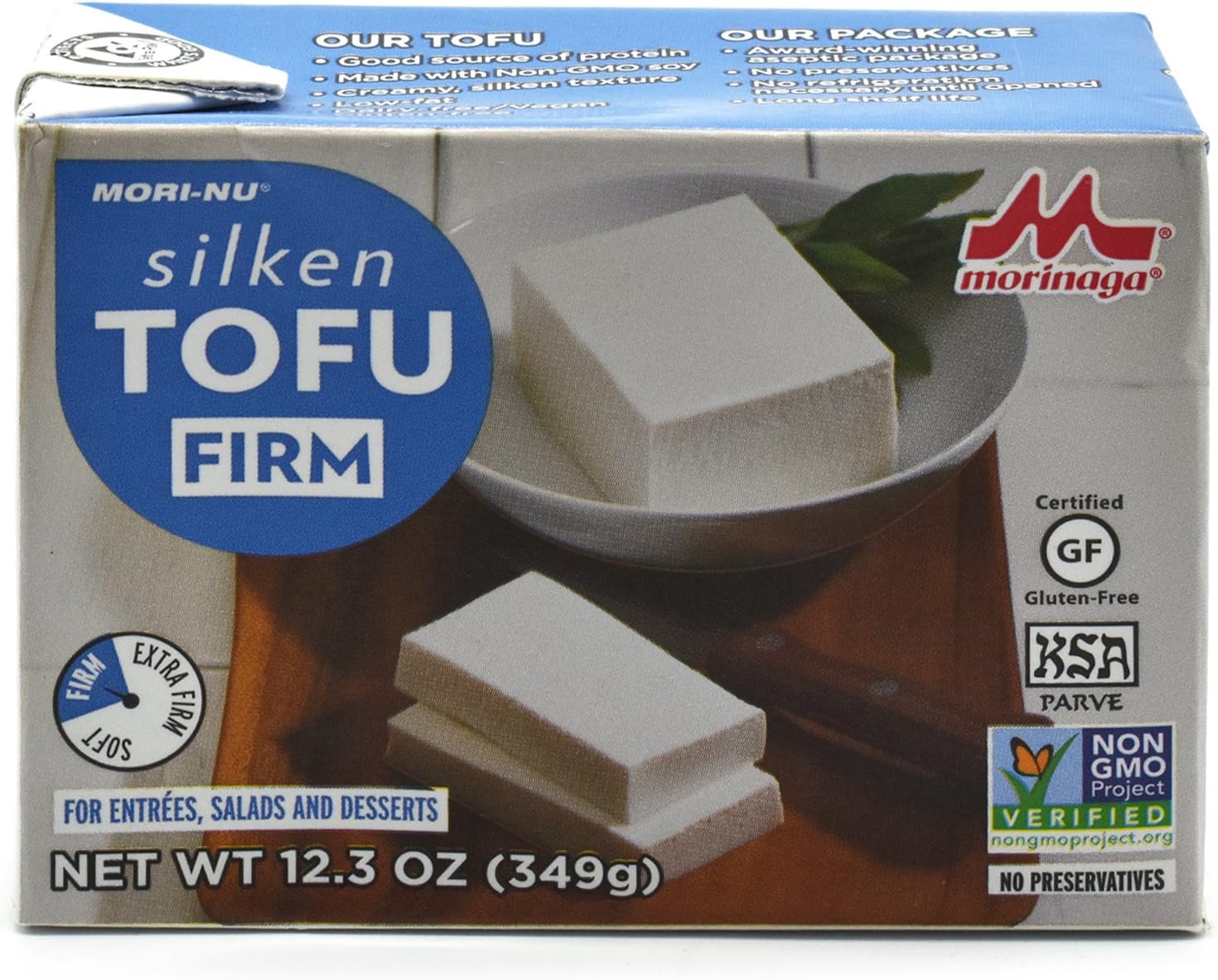 Mori-Nu Morinaga Silken Tofu, Firm, 349 Grams, Pack of 1