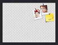 Vista 98 de PinPix Tablero de anuncios de corcho de 20 x 14 pulgadas. Este tablero decorativo enmarcado viene con diseño de círculos B W y un marco negro