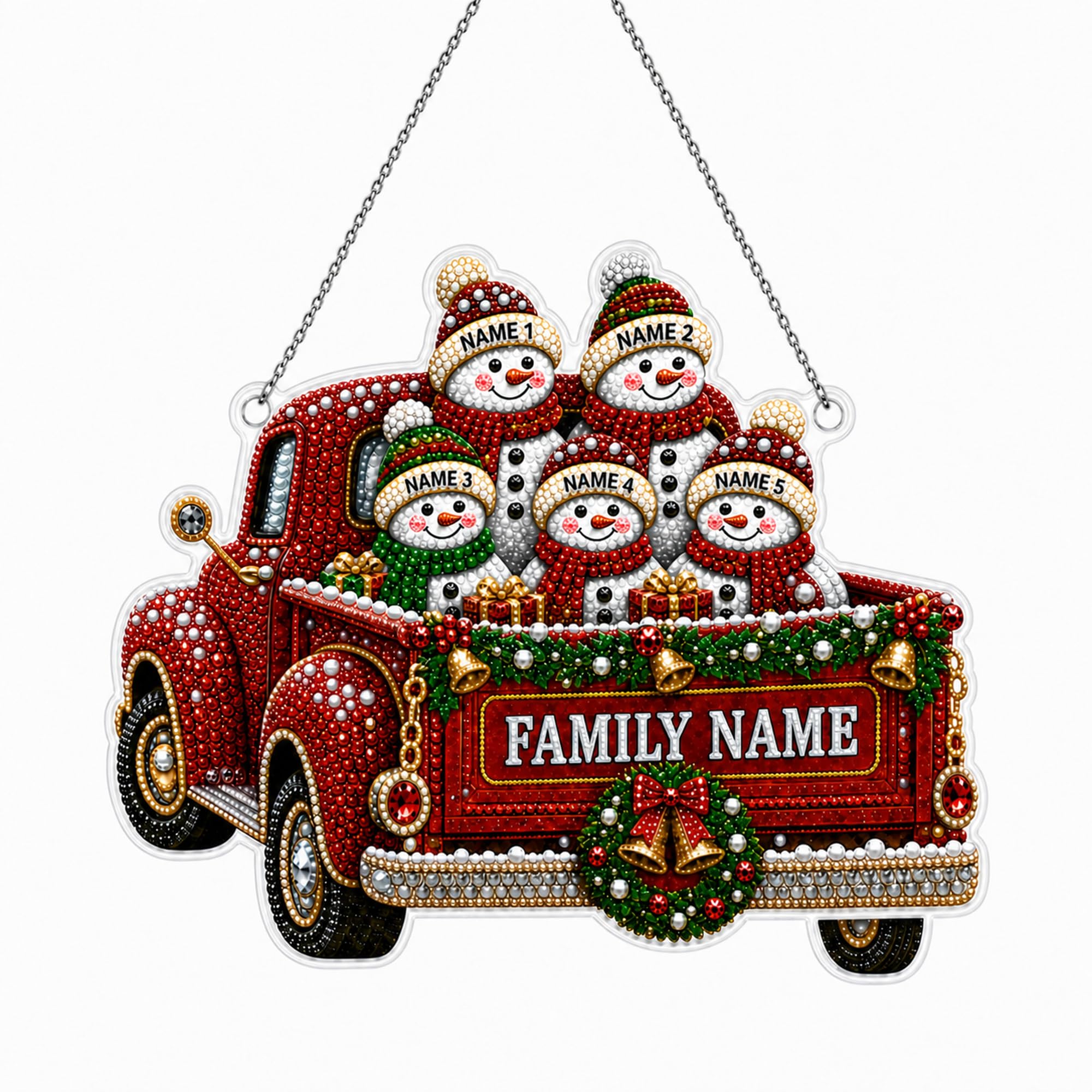Personalized DIY Christmas Diamond Art Hanging Kits for Adults Beginners
