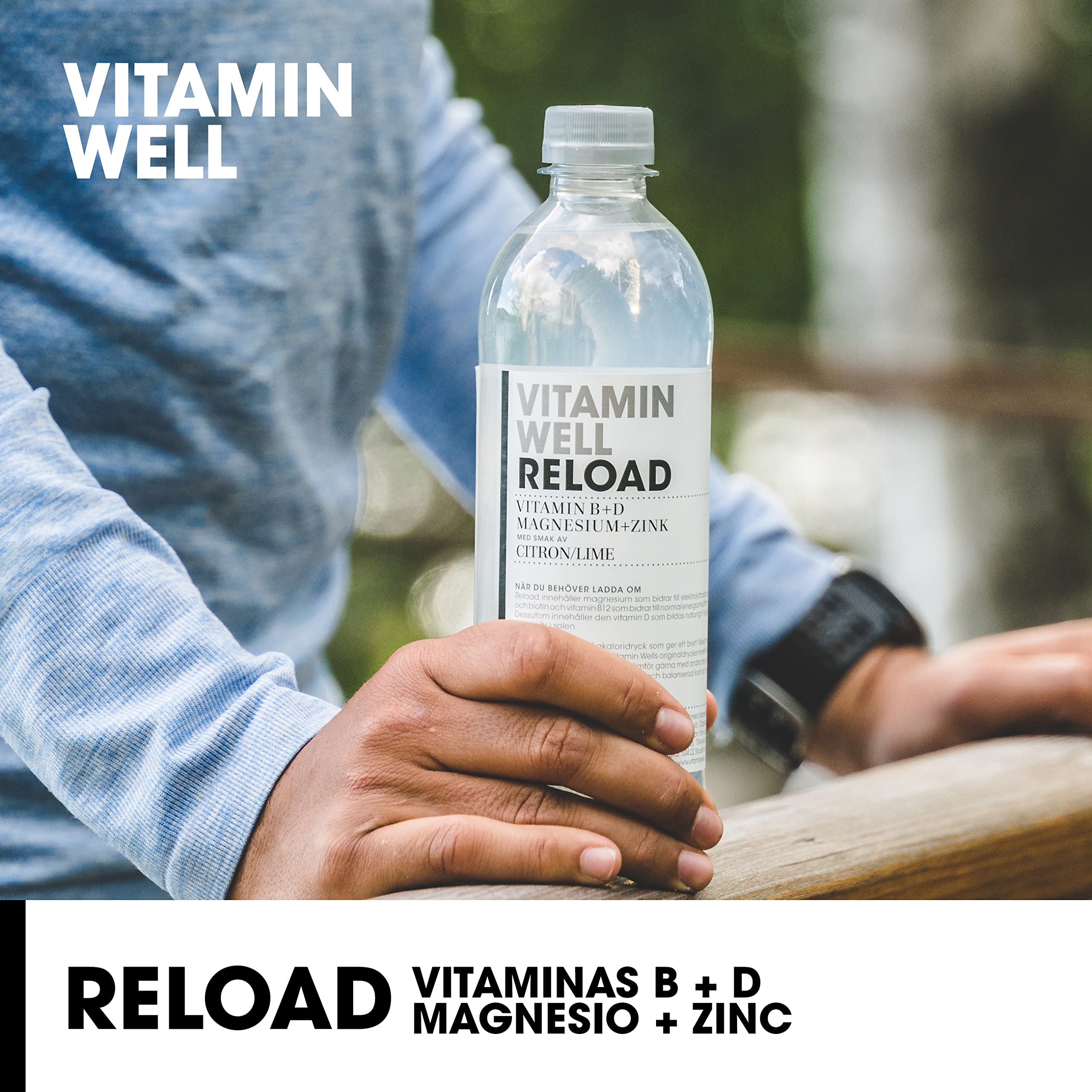 Vitamin Well - Enriquecido con Vitaminas D y B, Magnesio, Zinc, Sabor Limón-Lima Reload & Sport 001 (12 x 500ml)