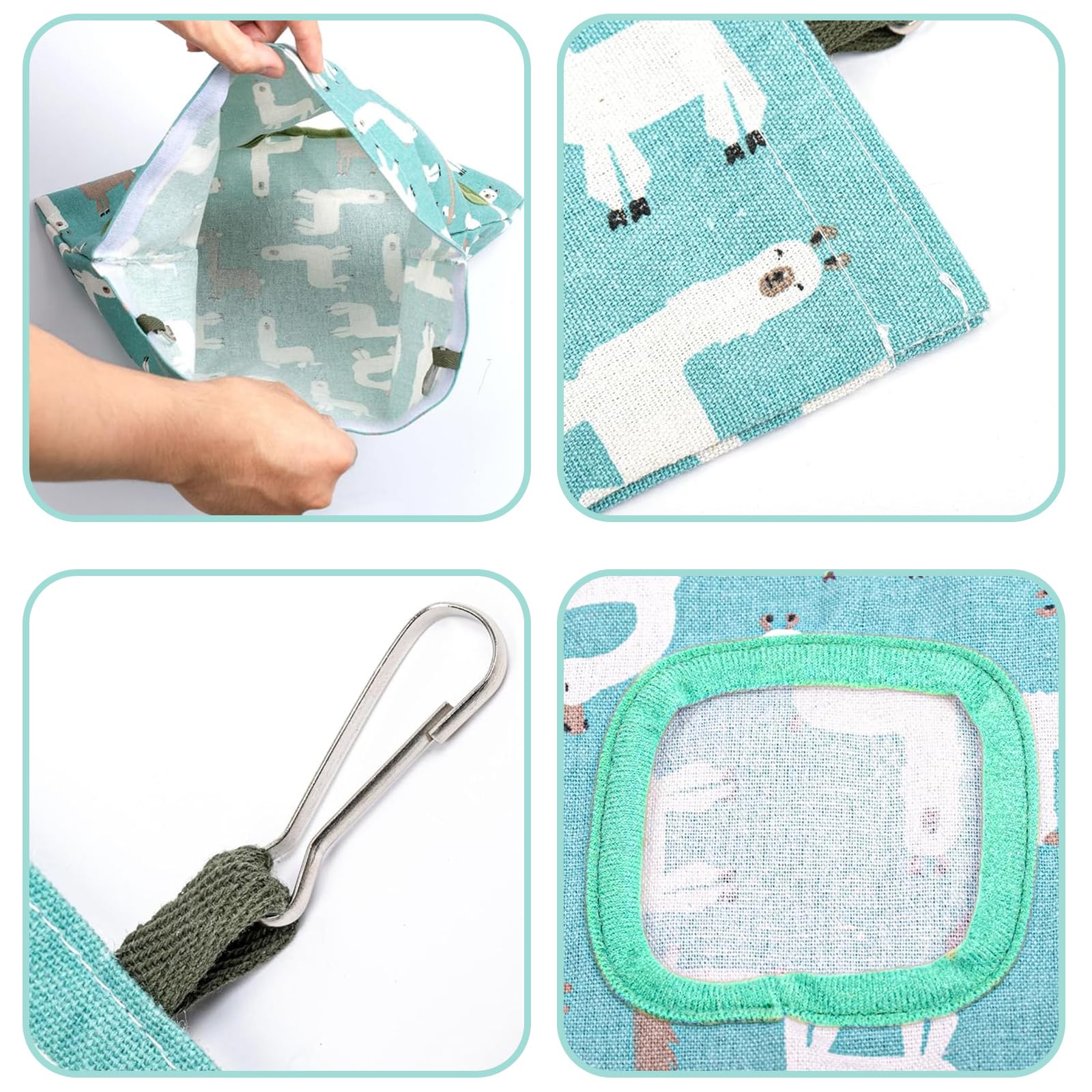 Sac à Foin pour Lapin, Sac de Foin Suspendus Animaux Supports de Stockage avec 2 Trous pour Chinchilla, Cochon d'Inde et Taupe