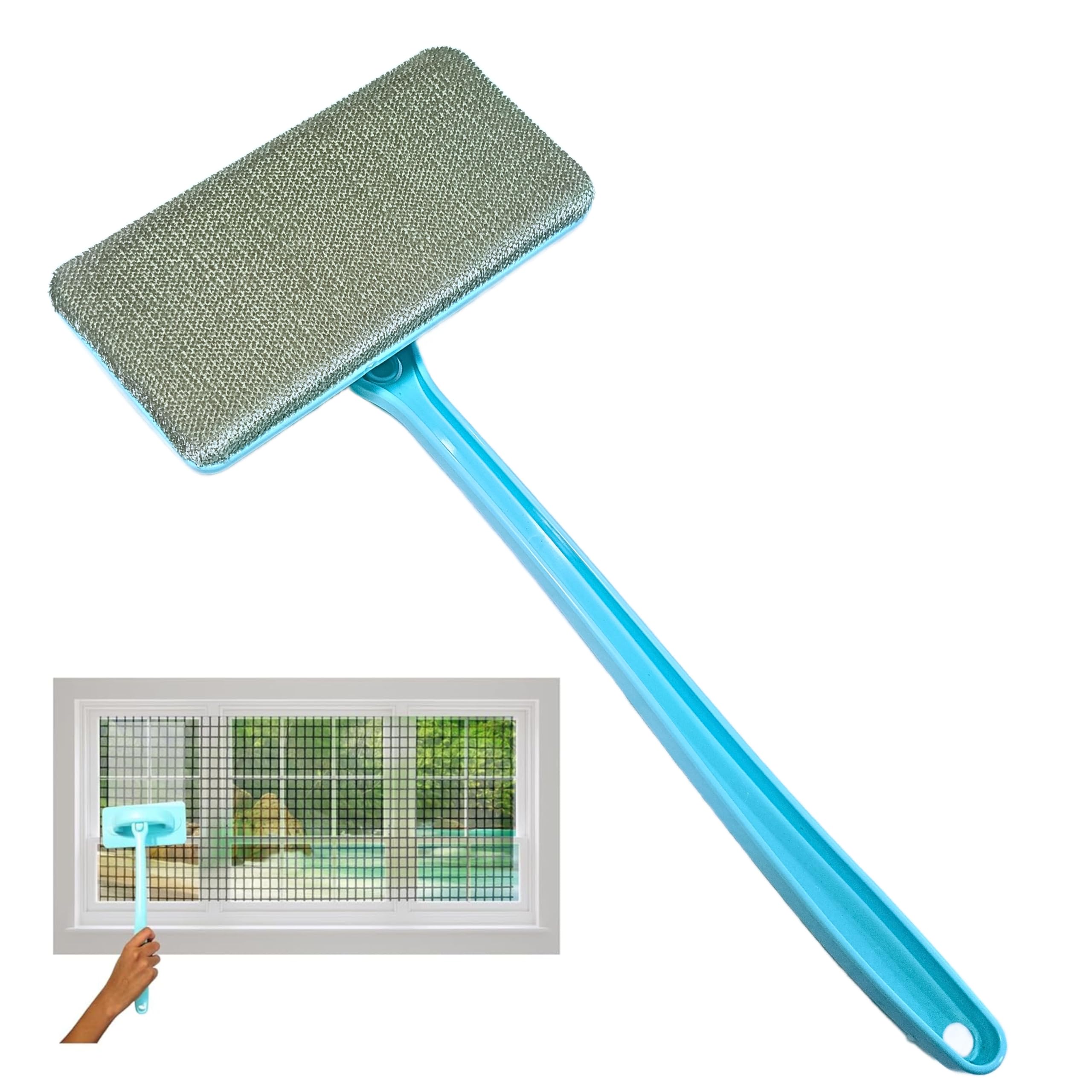 HOMSLECTO Window Mesh Cleaning Brush – Mosquito Net Screen Double-Sided Cleaner Tool with Detachable Long Handle – Pet Hair Remover for Sofa, Curtains, Car with Durable Material-image-19