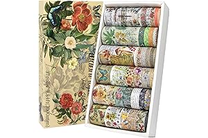 MPOPUUL 37 Rolls Botanical Washi Tape: Creative Botanical Art on Your Fingertips