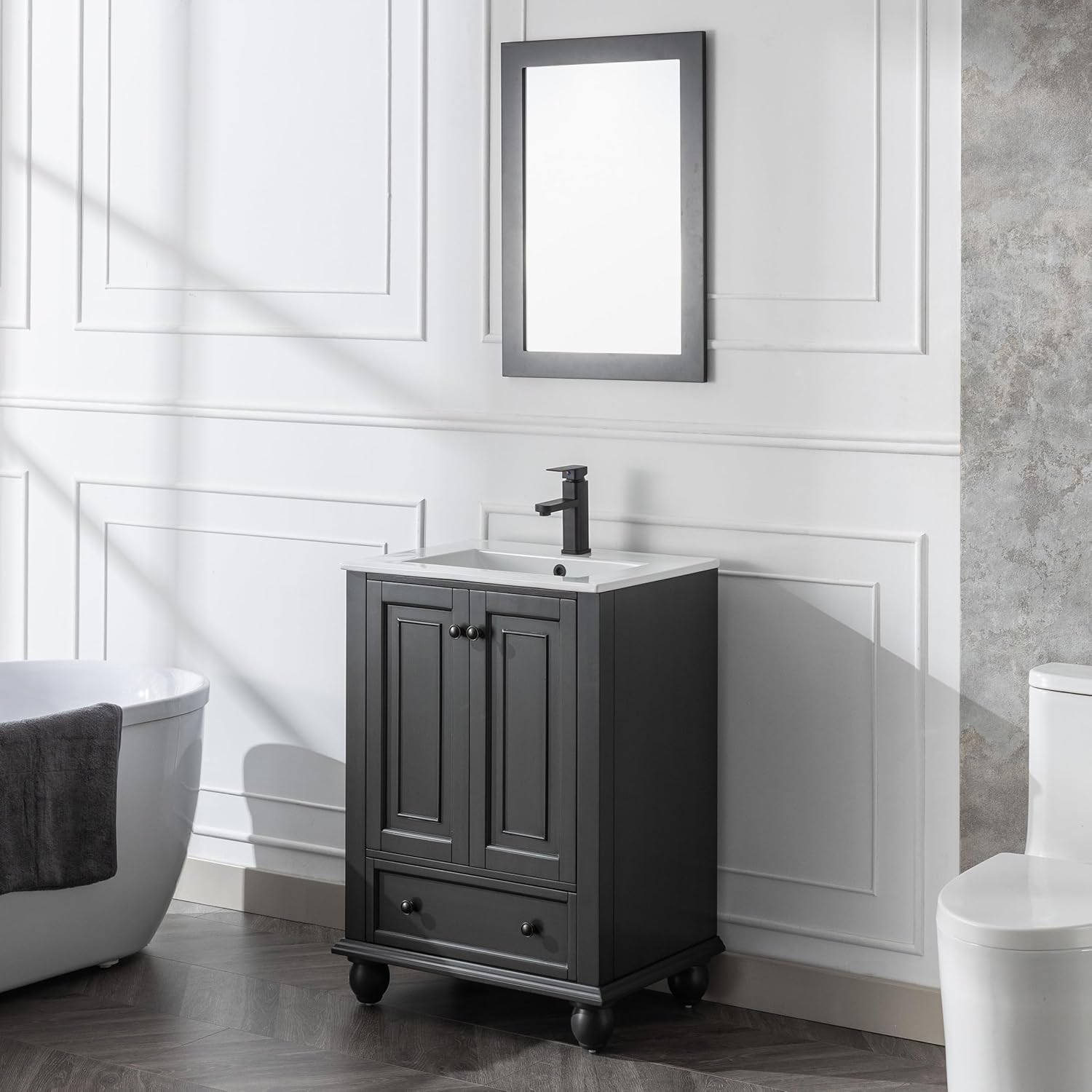 eclife 24" Bathroom Vanity Sink Combo Set W/Painted Solid