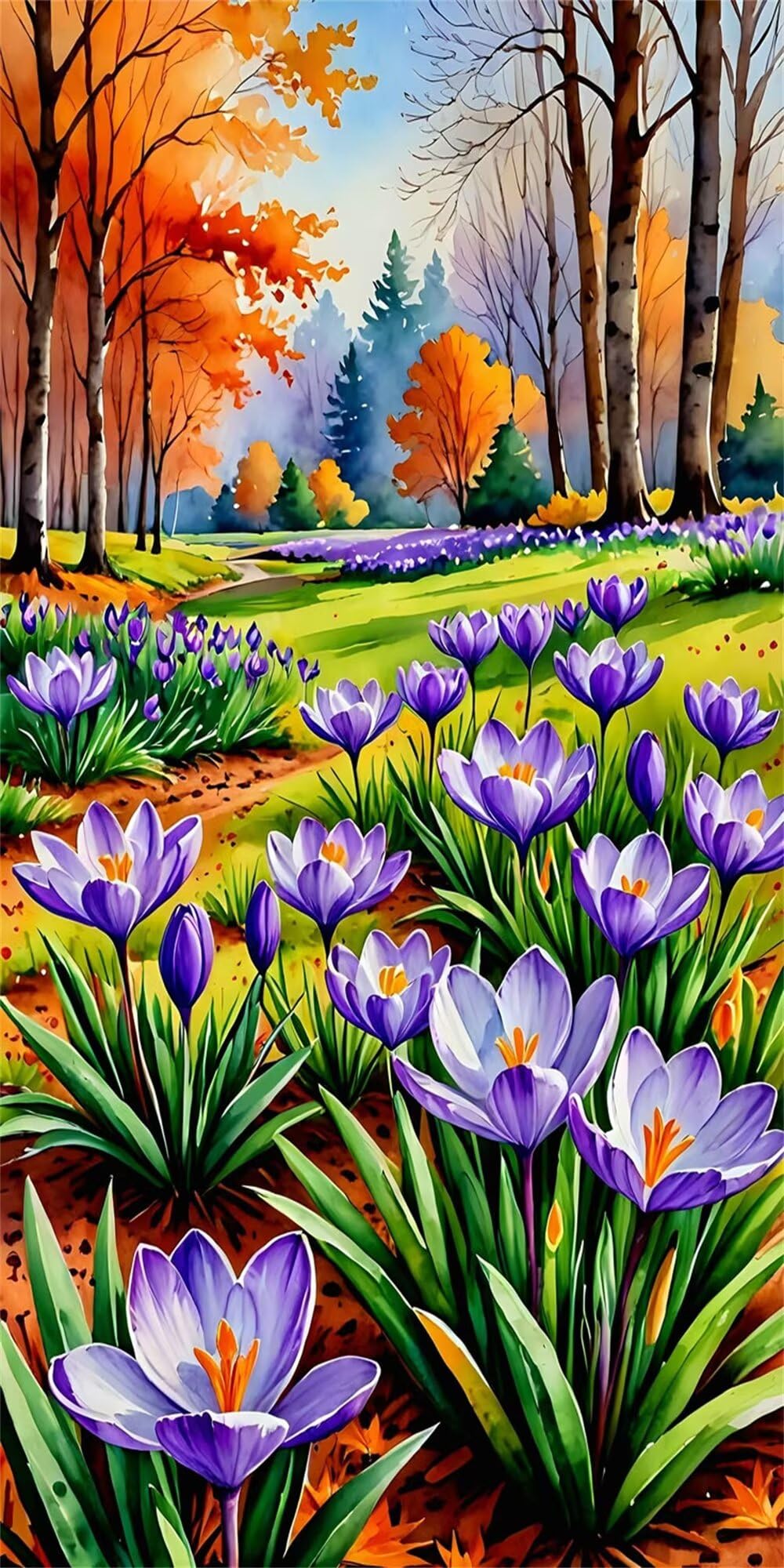 Diamentowe malowanie leśne, DIY diamentowe malowanie dorośli 60x120cm n5w