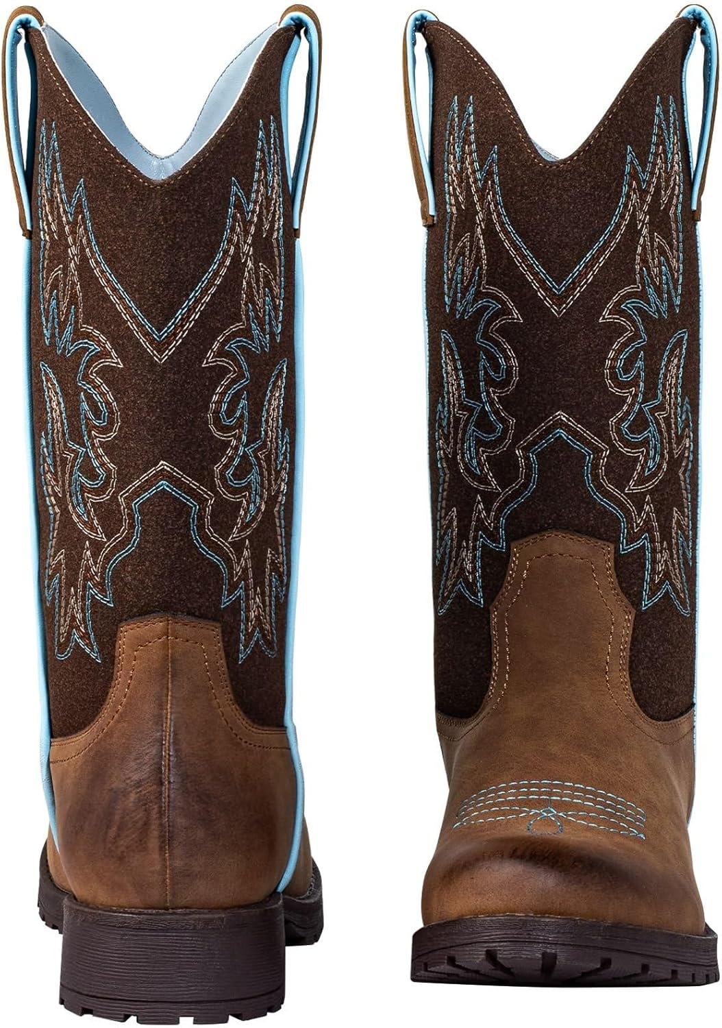 SheSole Ladies Western Cowboy Boots for Women Slip Resistant Cowgirl Work Boots Wide Calf Round Toe