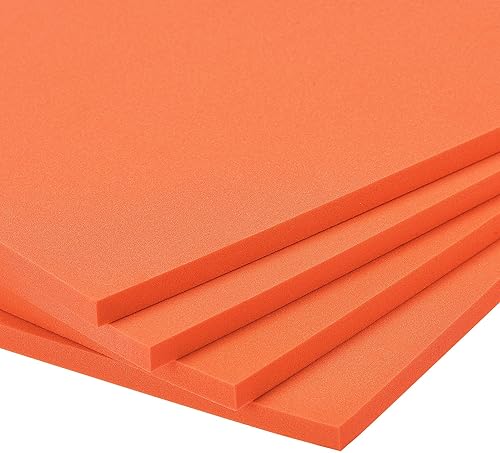 Miniatura 4 de uxcell Hojas de espuma EVA naranja de 10 x 10 pulgadas, 0.276 in de grosor para manualidades, proyectos de bricolaje, 4 unidades