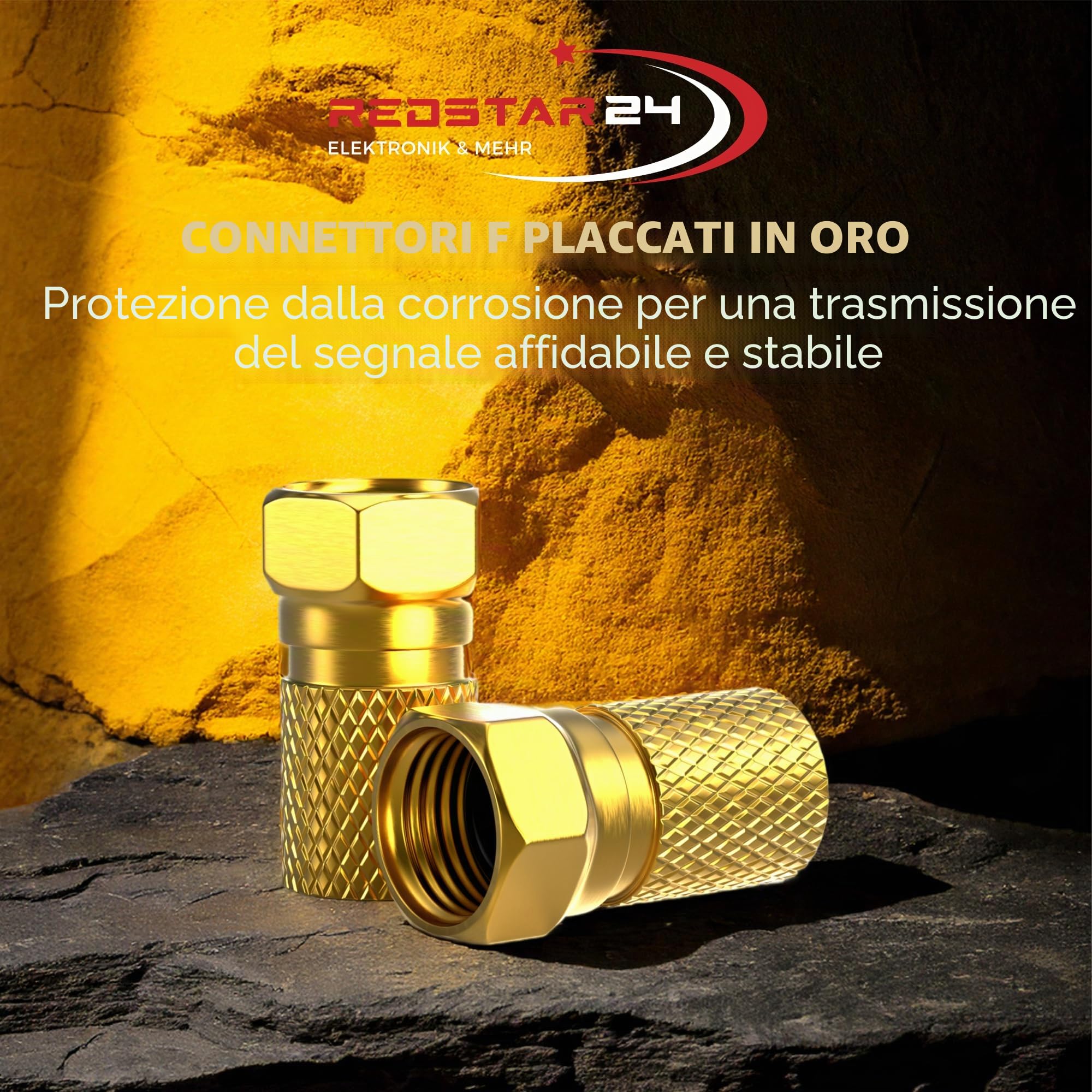 RedStar24 Cavo Coassiale SAT 30m 135dB Digitale | Classe A+ | Schermatura a 5 Strati per Ultra HD 4K DVB-S/S2, DVB-C/C2, DVB-T | Cavo Antenna Coassiale | 10 Connettori F | Bianco 30 Metri