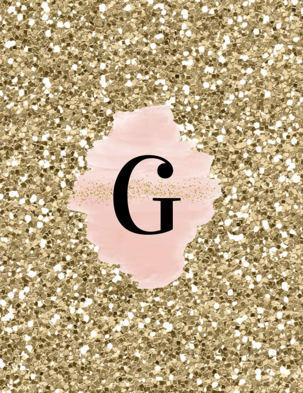 INITIAL "G" GOLD GLITTER GLOSSY LINED NOTEBOOK (8.5 × 11, 200 PAGES)