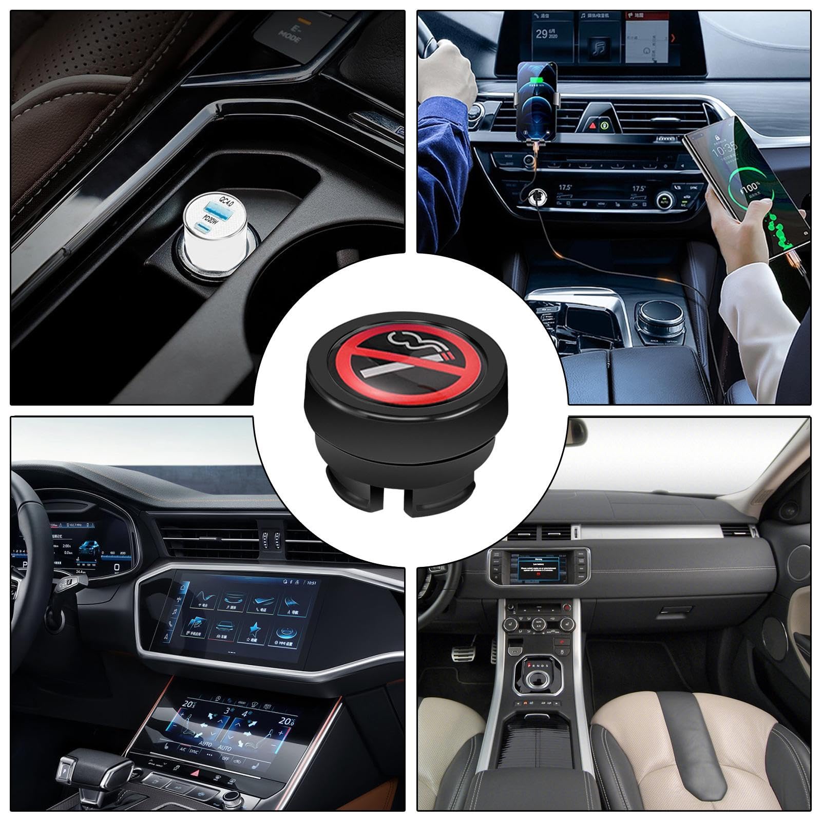 Tappo Antipolvere Per Accendisigari Auto Yumfugu – Confezione Da 2, Design Dito Medio, Universale, Nero