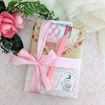 Romantasy Fiction Reader Surprise Mystery Blind Date with A Book Box Bundle, Gift for Book Lovers with Annotation Supplies and Bookmarks