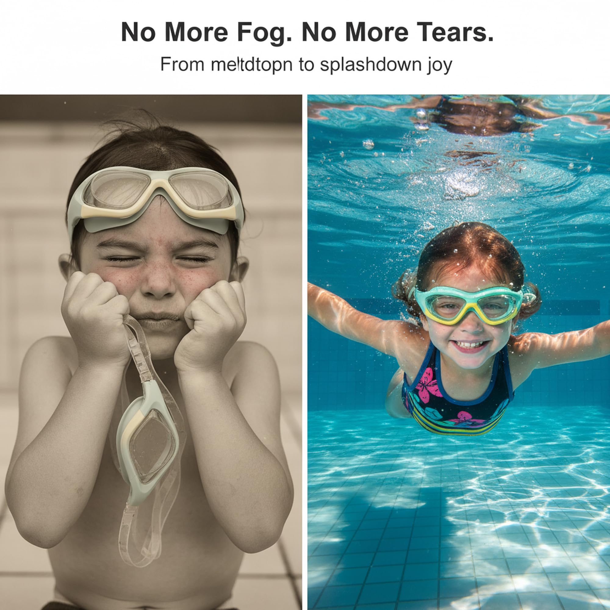 Gafas de Natación Anti-Niebla para Uso General | Protección UV, Impermeables, Junta de Silicona | Gafas de Natación para Niños de 6 a 14 Años